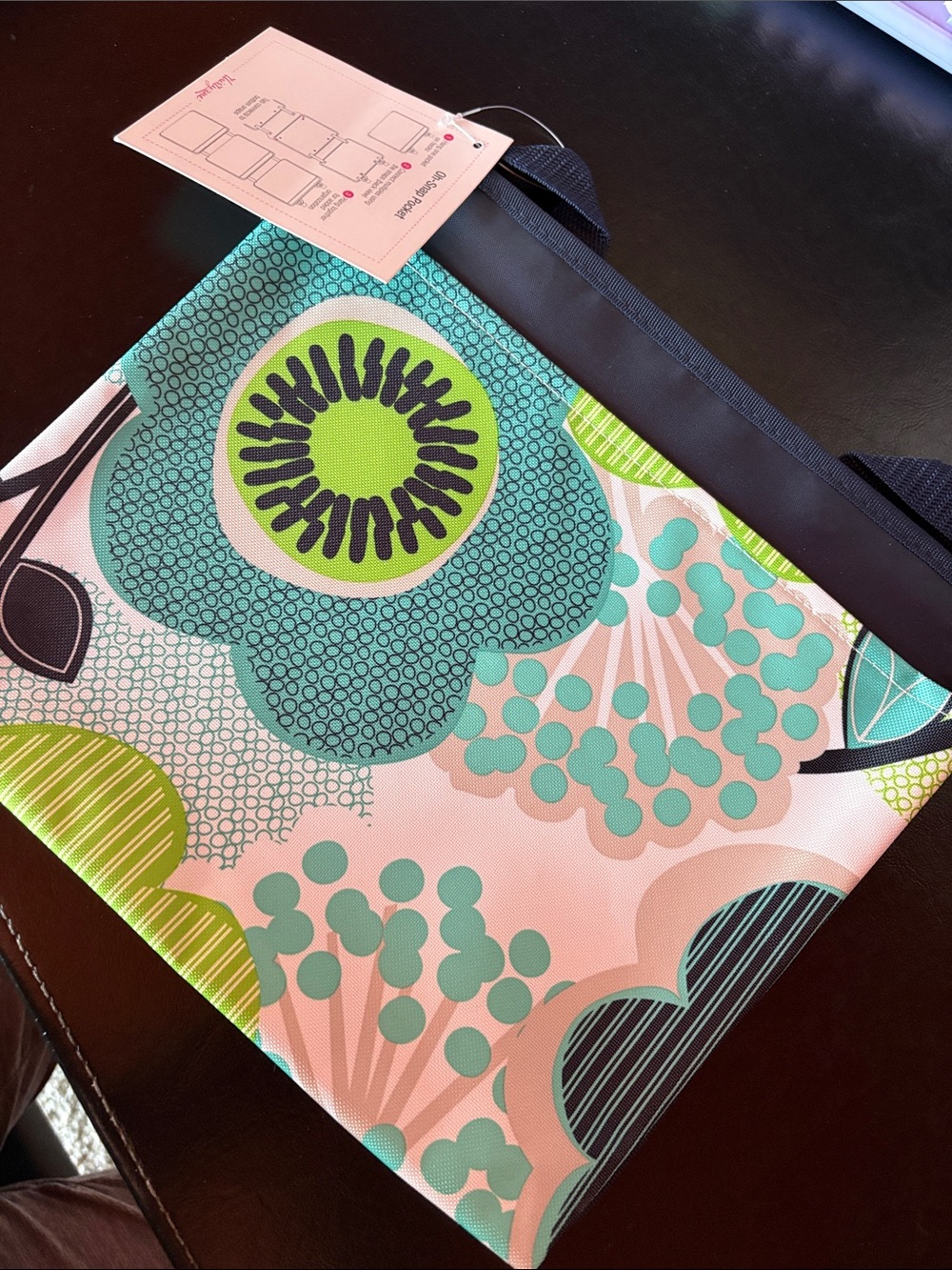 thirty-one Floral Canvas Tote in Pink, Teal & Lime Oh Snap